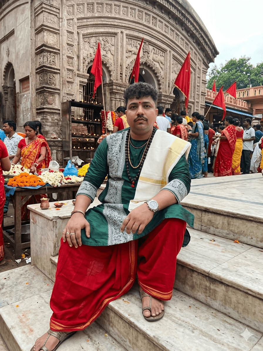 Sri Anik Misra in a serene, sacred environment